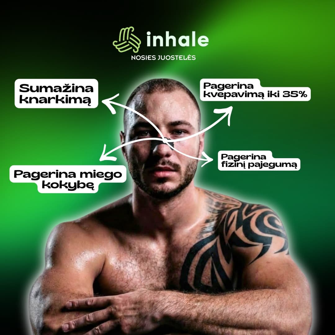 Inhale reklama: nosies juostelės sportui ir jų nauda