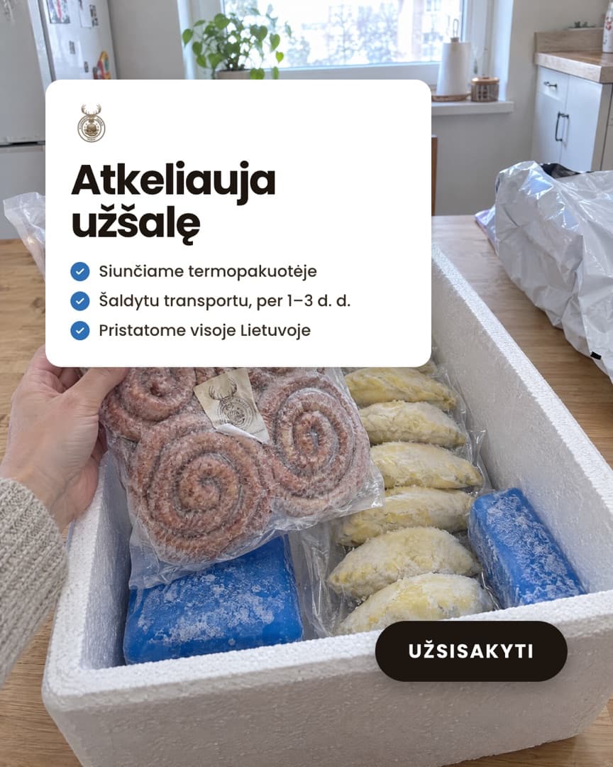 Laukinio skonio namų reklama: siunta atkeliauja užšalusi termodėžėje