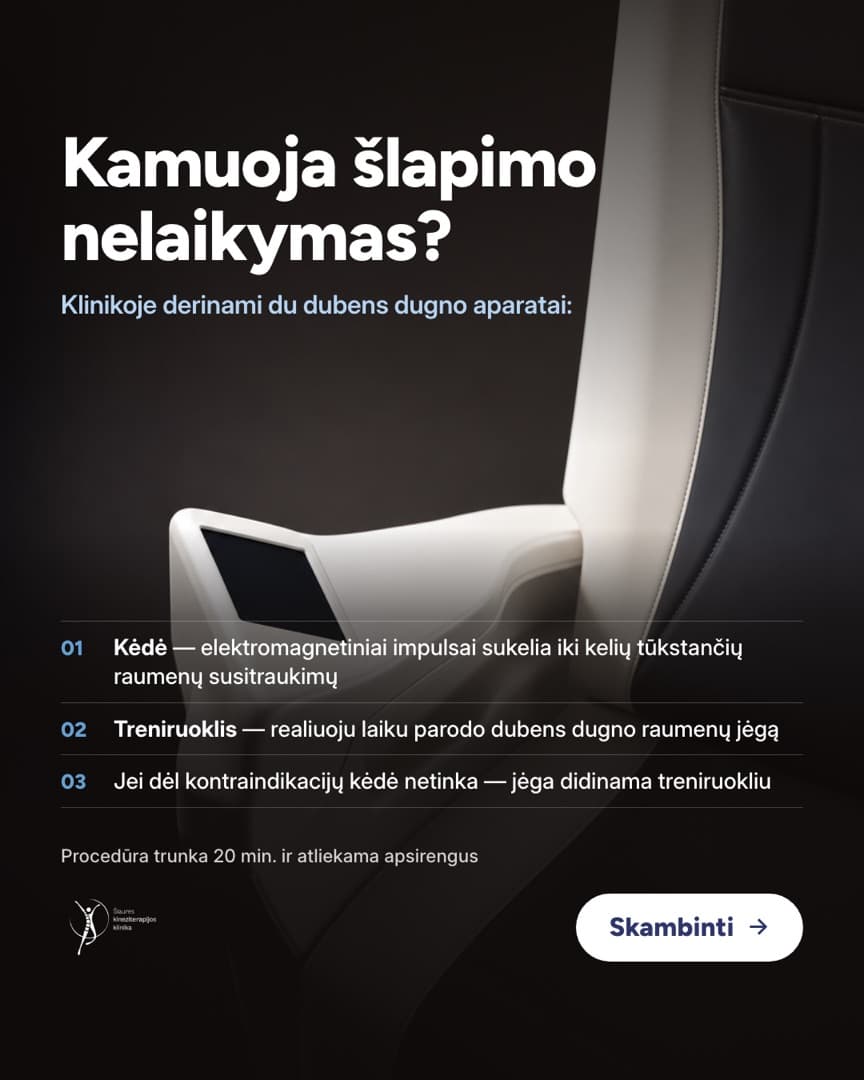 Kineziterapijos klinikos reklama vyrams: šlapimo nelaikymas